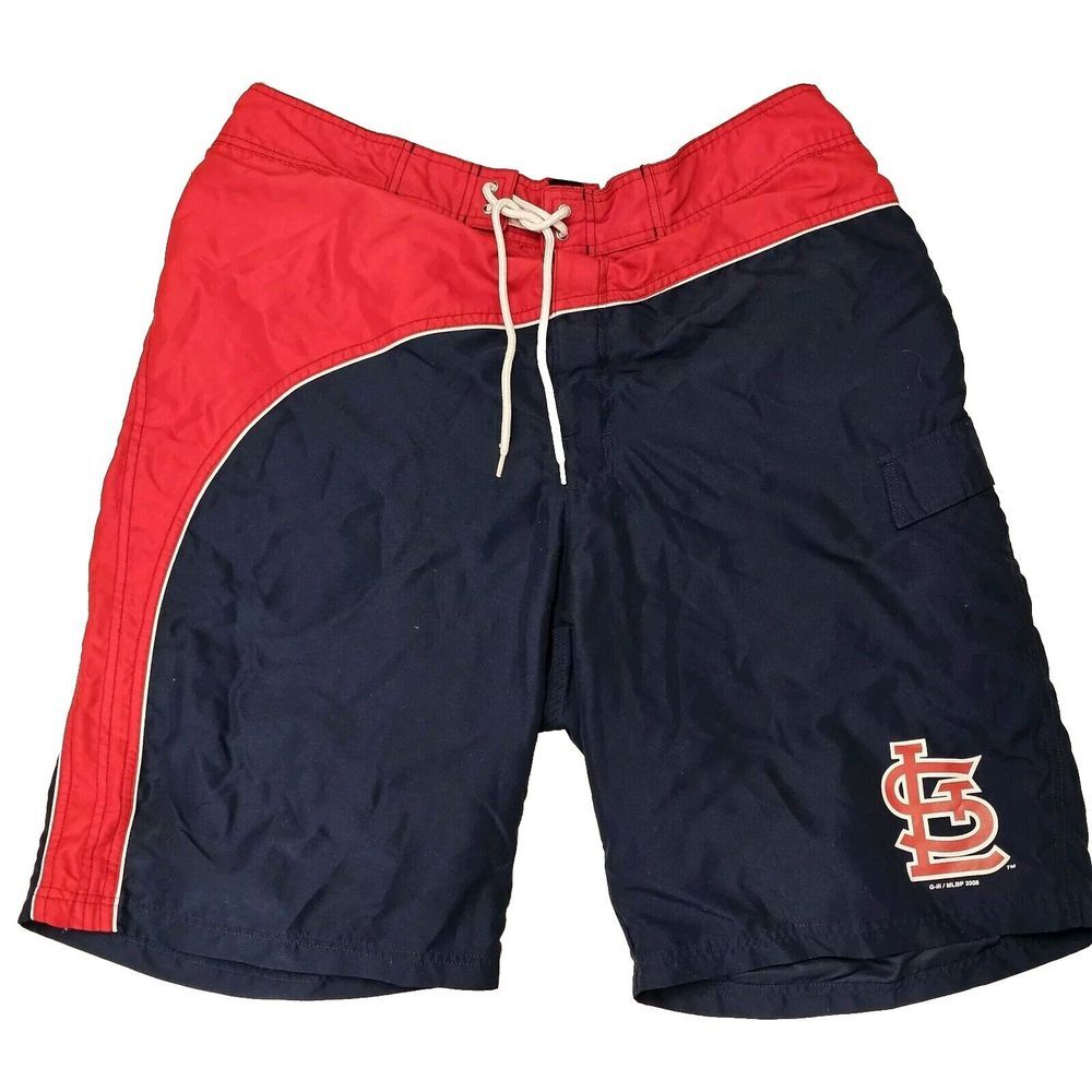 Genuine ST Louis Cardinals Swim Trunks Men's Size XXL Red White & Blue Baseball